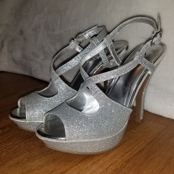 FIONI Clothing Shoes - 5 for $20 | Fioni Silver Glitter Heels